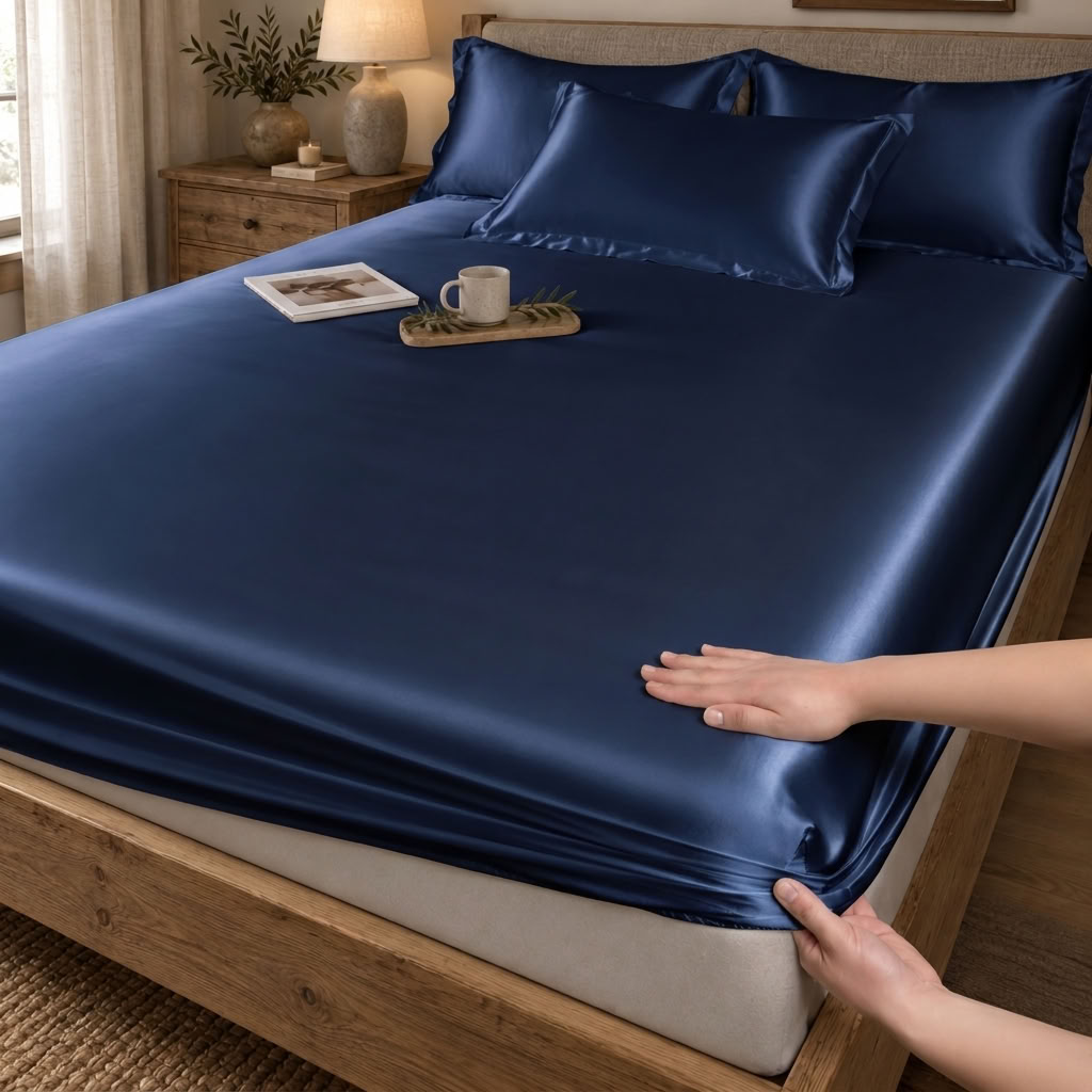 Satin Fitted Sheet with Deep Pockets