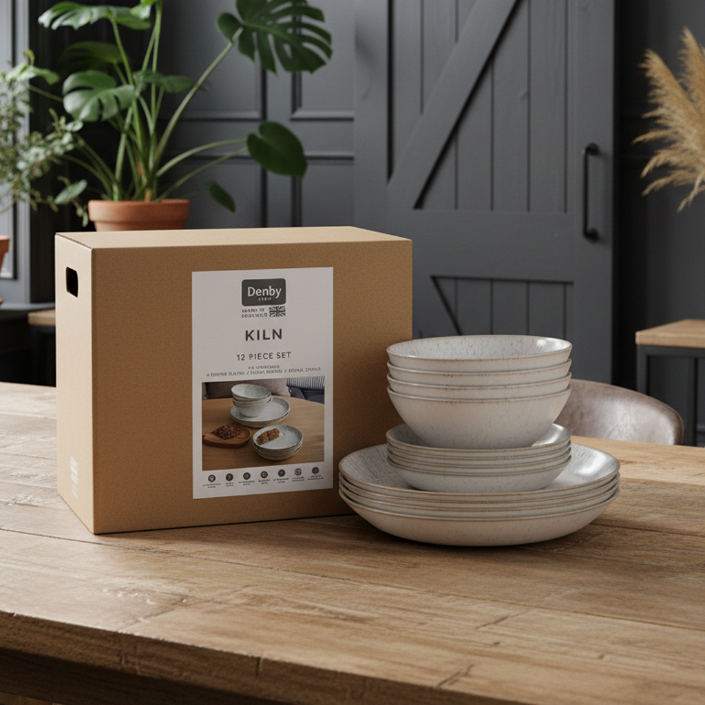 Set di stoviglie Denby Stoneware Studio Grey da 12 pezzi