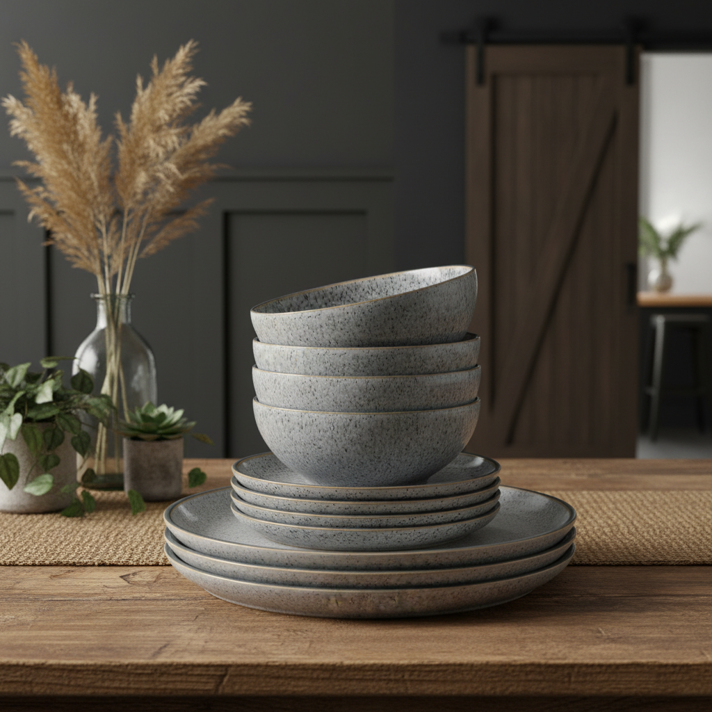 Set di stoviglie Denby Stoneware Studio Grey da 12 pezzi
