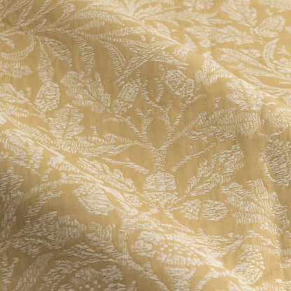 Acorn Tonal Matt Jacquard Pencil Pleat Curtains - Gold