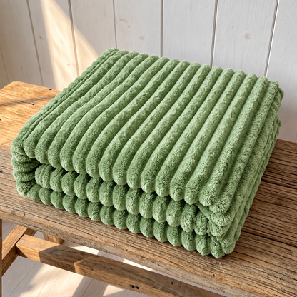 Coperta in pile a coste spesse