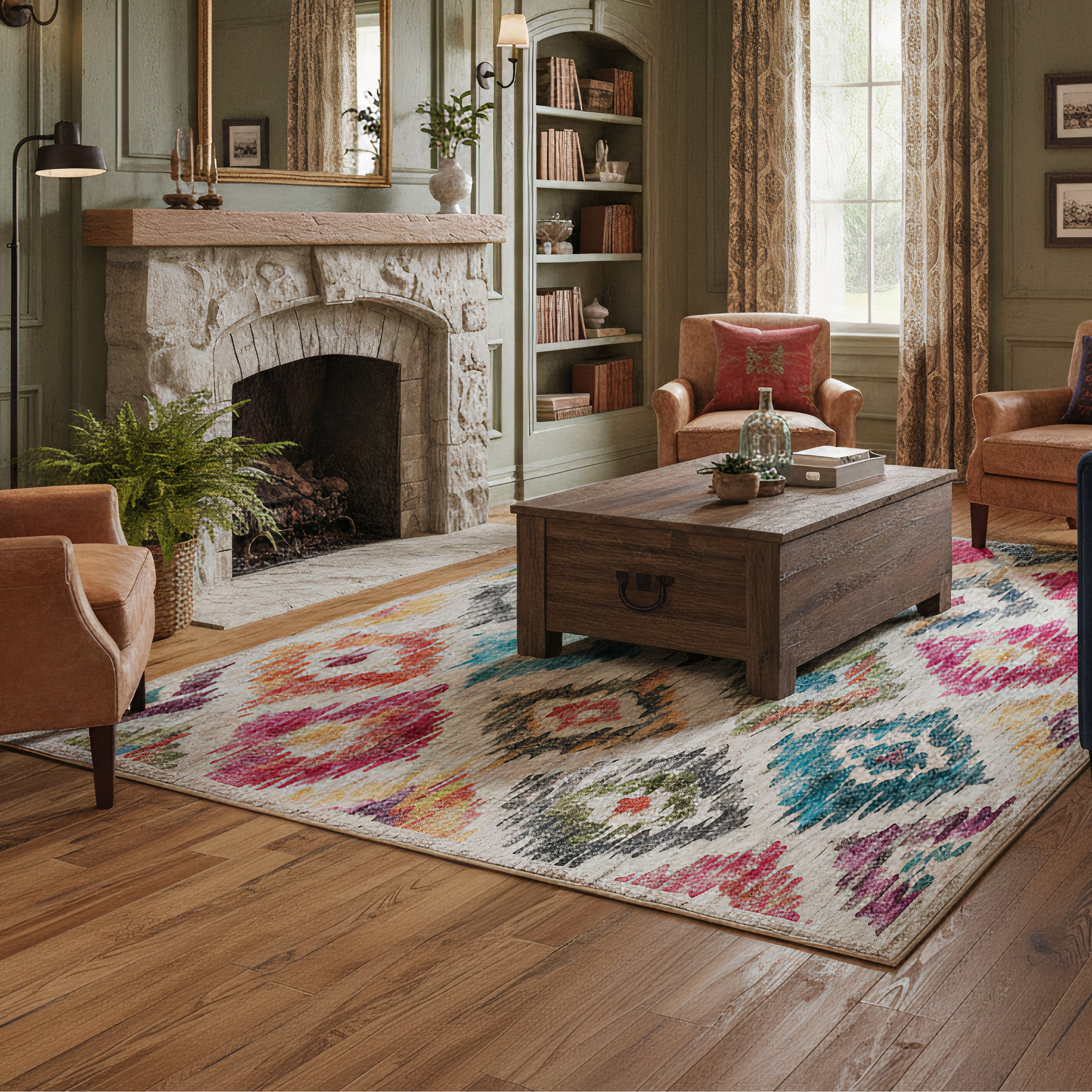 Tappeto eco-lavabile - Ikat dipinto