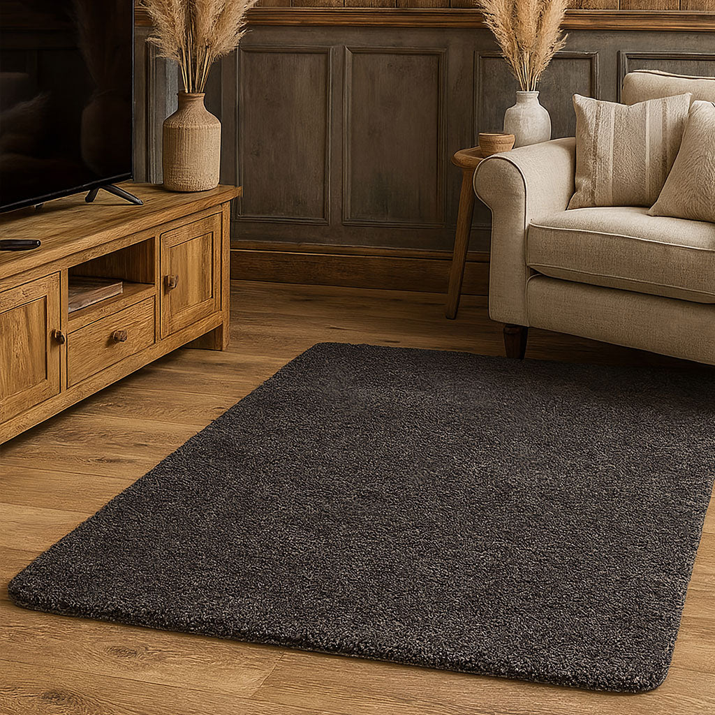 Super Thick Fluffy Non-Slip Durable Rug - Charcoal
