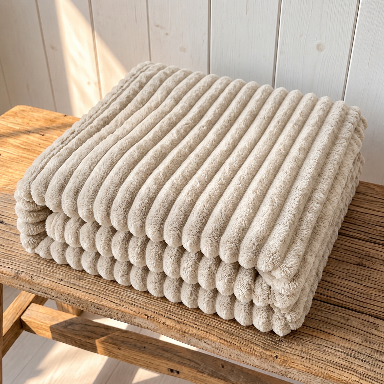 Coperta in pile a coste spesse