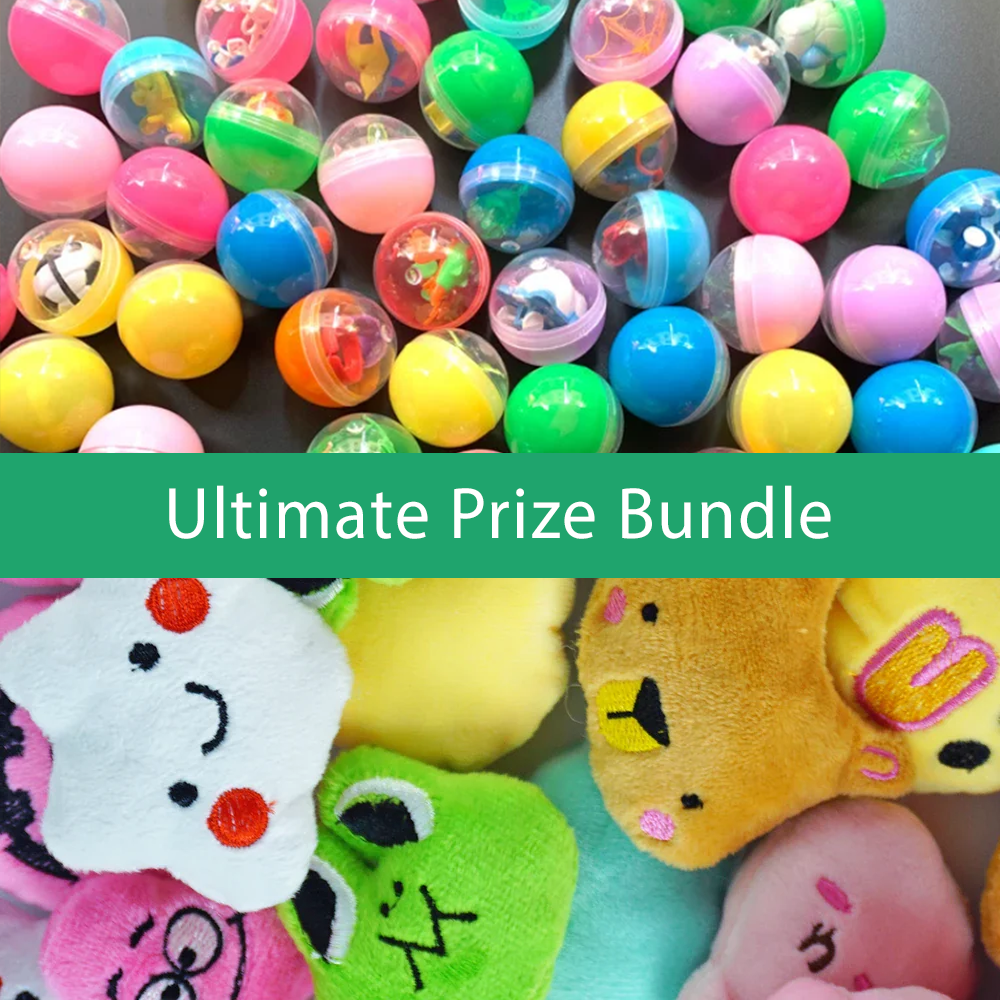 Ultimate Prize Bundle For Claw Machine - 30 Mystery Ball Prizes - 30 Plush Prizes