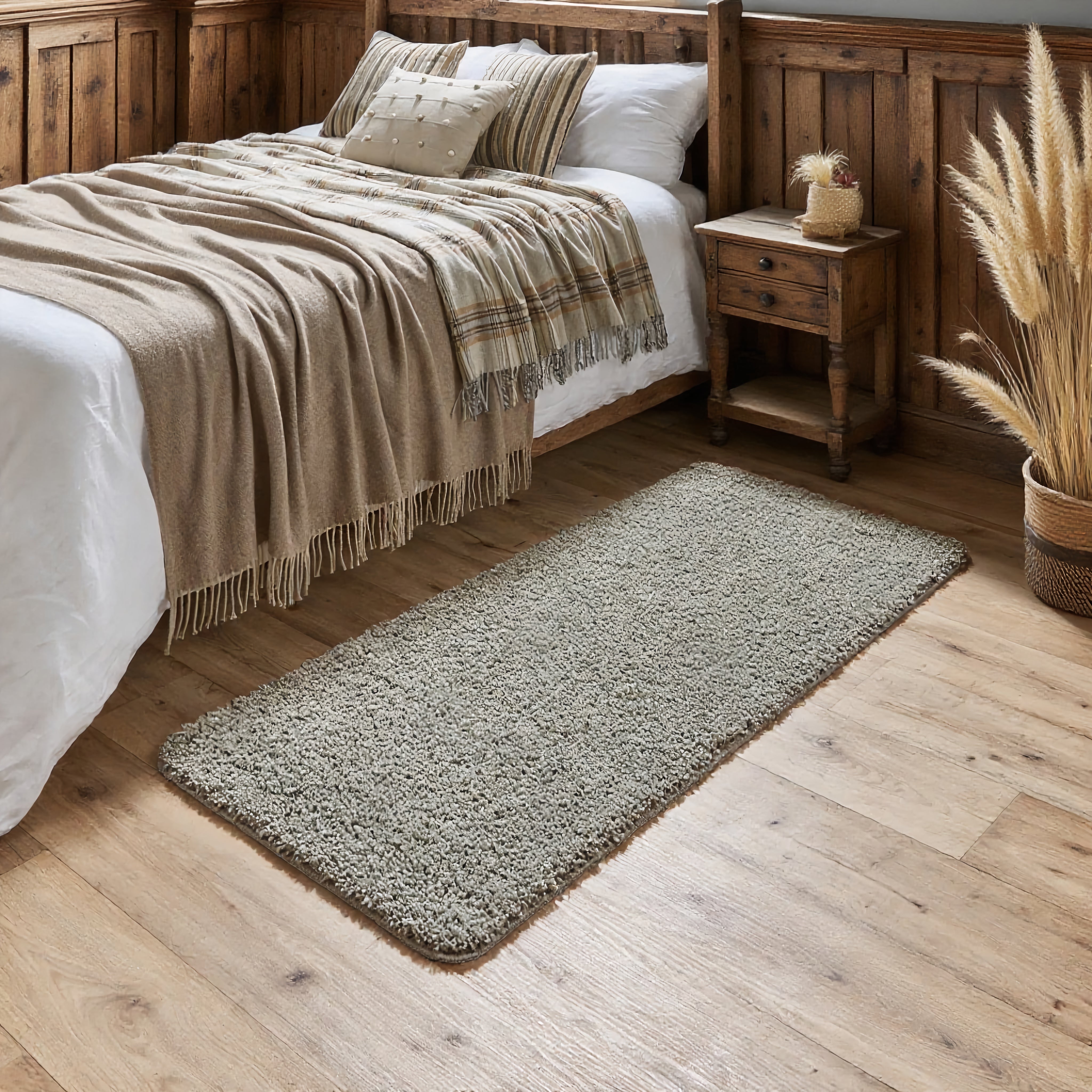 Super Thick Fluffy Non-Slip Durable Rug - Light Grey