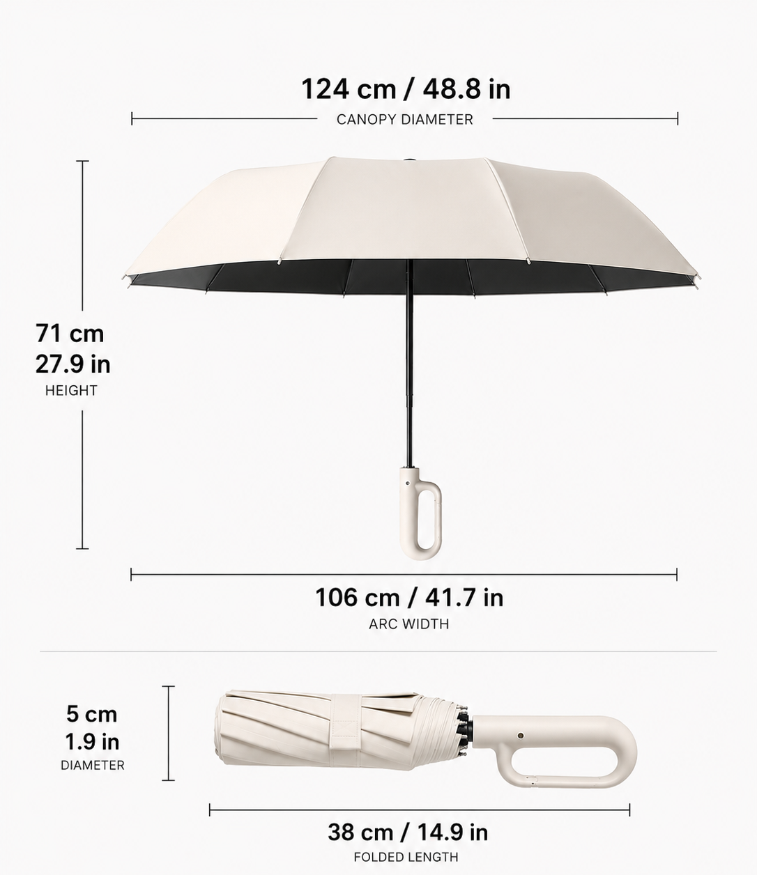 Reinforced Contemporary Compact Umbrella