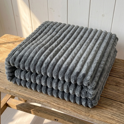 Coperta in pile a coste spesse
