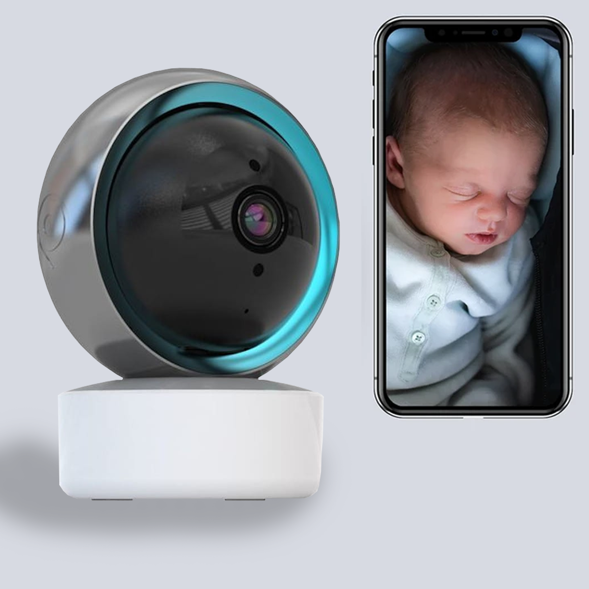 Kabelloses HD-Smart-Babyphone mit Nachtsicht – Mit mobiler App