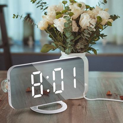 Mirrored LED Digital Alarm Clock