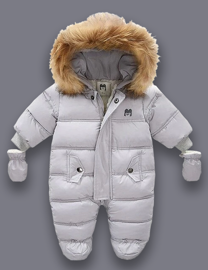 Padded Snowsuit With Fleece Fur Lining